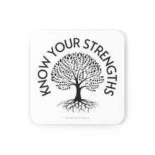 Load image into Gallery viewer, Know Your Strengths Cork Back Coaster